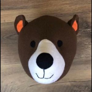 Plush bear head mount